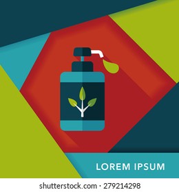 Environmental protection concept flat icon with long shadow,eps10; No chemical additives cleaners.