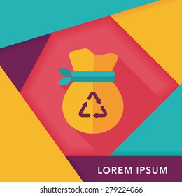 Environmental protection concept flat icon with long shadow,eps10, Doing recycle to protect our environment