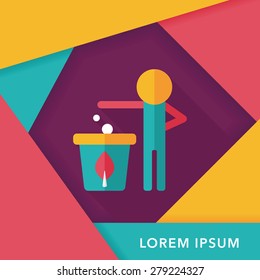 Environmental protection concept flat icon with long shadow,eps10, Doing recycle to protect our environment