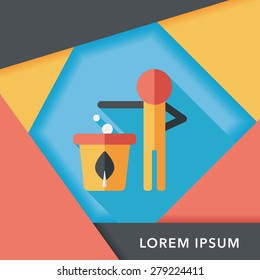 Environmental protection concept flat icon with long shadow,eps10, Doing recycle to protect our environment