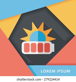 Environmental protection concept flat icon with long shadow,eps10; solar energy; saving energy