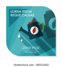 Environmental protection concept flat icon with long shadow,eps10; Protect our forests and ecological plant; watering plants