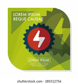 Environmental protection concept flat icon with long shadow,eps10; solar energy; saving energy