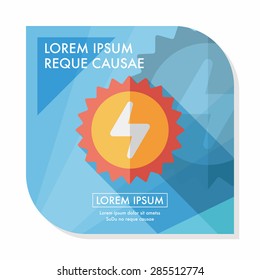 Environmental protection concept flat icon with long shadow,eps10; solar energy; saving energy