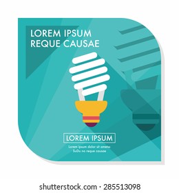 Environmental protection concept flat icon with long shadow,eps10; Saving energy, turning off lights