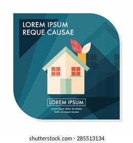 Environmental protection concept flat icon with long shadow,eps10; greenhouses; green house