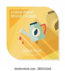 Environmental protection concept flat icon with long shadow,eps10; Protect our forests and ecological plant; watering plants