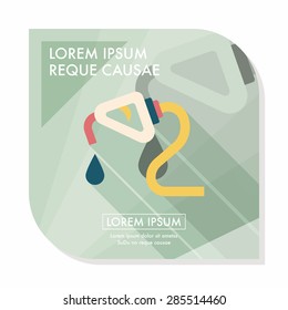 Environmental protection concept flat icon with long shadow,eps10; Reduce the use of gasoline, reduce air pollution