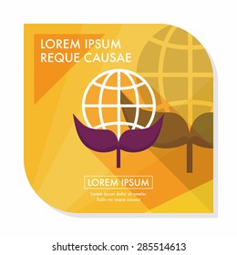 Environmental protection concept flat icon with long shadow,eps10; Protect our environment, protect our planet