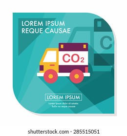 Environmental protection concept flat icon with long shadow,eps10; Reduce the use of gasoline, reduce air pollution
