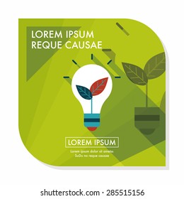 Environmental protection concept flat icon with long shadow,eps10; Saving energy, turning off lights