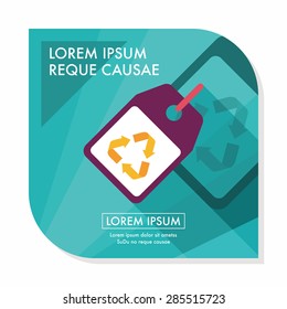 Environmental protection concept flat icon with long shadow,eps10, recycled tag