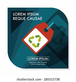 Environmental protection concept flat icon with long shadow,eps10, recycled tag