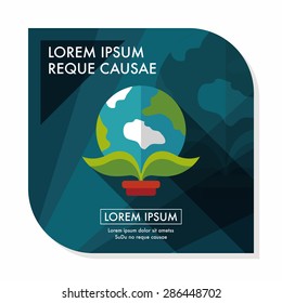 Environmental protection concept flat icon with long shadow,eps10; Protect our environment, protect our planet