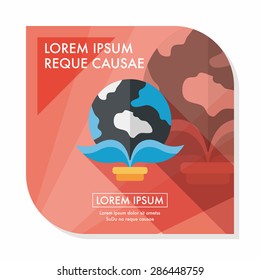 Environmental protection concept flat icon with long shadow,eps10; Protect our environment, protect our planet