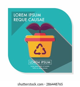 Environmental protection concept flat icon with long shadow,eps10; Protect our forests and ecological plant.