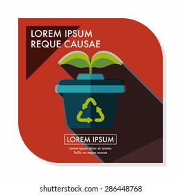 Environmental protection concept flat icon with long shadow,eps10; Protect our forests and ecological plant.