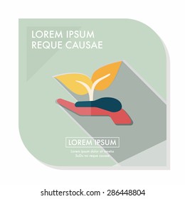 Environmental protection concept flat icon with long shadow,eps10; Protect our forests and ecological plant.