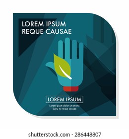 Environmental protection concept flat icon with long shadow,eps10; Saving energy to protect our environment