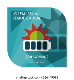 Environmental protection concept flat icon with long shadow,eps10; solar energy; saving energy