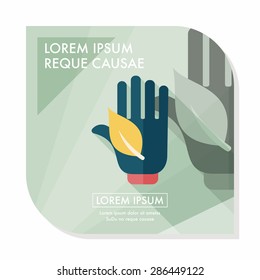 Environmental protection concept flat icon with long shadow,eps10; Saving energy to protect our environment