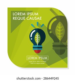 Environmental protection concept flat icon with long shadow,eps10; Saving energy, turning off lights