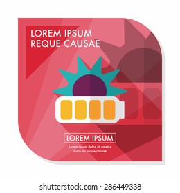Environmental protection concept flat icon with long shadow,eps10; solar energy; saving energy