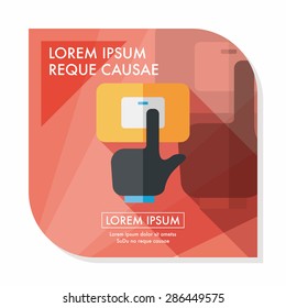 Environmental protection concept flat icon with long shadow,eps10; Saving energy, turning off lights