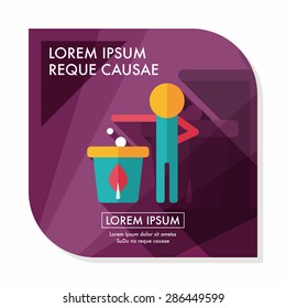 Environmental protection concept flat icon with long shadow,eps10, Doing recycle to protect our environment
