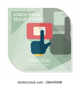 Environmental protection concept flat icon with long shadow,eps10; Saving energy, turning off lights