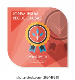 Environmental protection concept flat icon with long shadow,eps10; Environmental Award