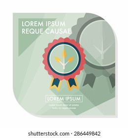 Environmental protection concept flat icon with long shadow,eps10; Environmental Award