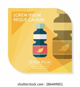 Environmental protection concept flat icon with long shadow,eps10; Recycled water bottle