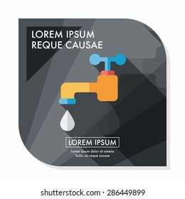 Environmental protection concept flat icon with long shadow,eps10; Conserve water, protect the environment.