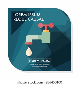 Environmental protection concept flat icon with long shadow,eps10; Conserve water, protect the environment.