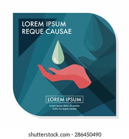 Environmental protection concept flat icon with long shadow,eps10; Conserve water, protect the environment.