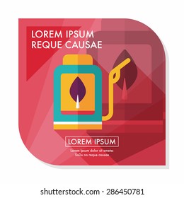 Environmental protection concept flat icon with long shadow,eps10; Reduce the use of gasoline, reduce air pollution
