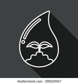 Environmental protection concept flat icon with long shadow,eps1, line icon