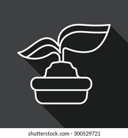 Environmental protection concept flat icon with long shadow,eps1, line icon