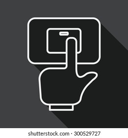 Environmental protection concept flat icon with long shadow,eps1, line icon