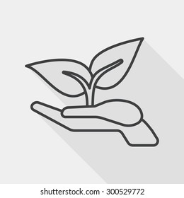 Environmental protection concept flat icon with long shadow,eps1, line icon