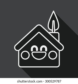 Environmental protection concept flat icon with long shadow,eps1, line icon