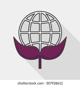 Environmental protection concept flat icon with long shadow,eps10; Protect our environment, protect our planet