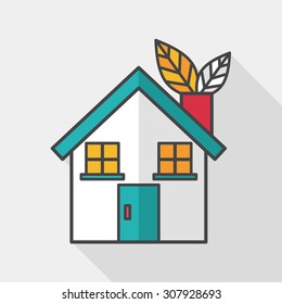 Environmental protection concept flat icon with long shadow,eps10; greenhouses; green house