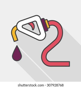 Environmental protection concept flat icon with long shadow,eps10; Reduce the use of gasoline, reduce air pollution