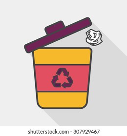 Environmental protection concept flat icon with long shadow,eps10, Doing recycle to protect our environment; recycled garbage