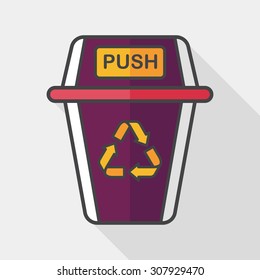 Environmental protection concept flat icon with long shadow,eps10, Doing recycle to protect our environment; recycled garbage