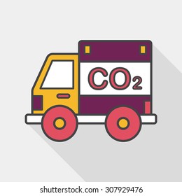 Environmental protection concept flat icon with long shadow,eps10; Reduce the use of gasoline, reduce air pollution