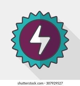 Environmental protection concept flat icon with long shadow,eps10; solar energy; saving energy
