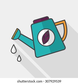Environmental protection concept flat icon with long shadow,eps10; Protect our forests and ecological plant; watering plants